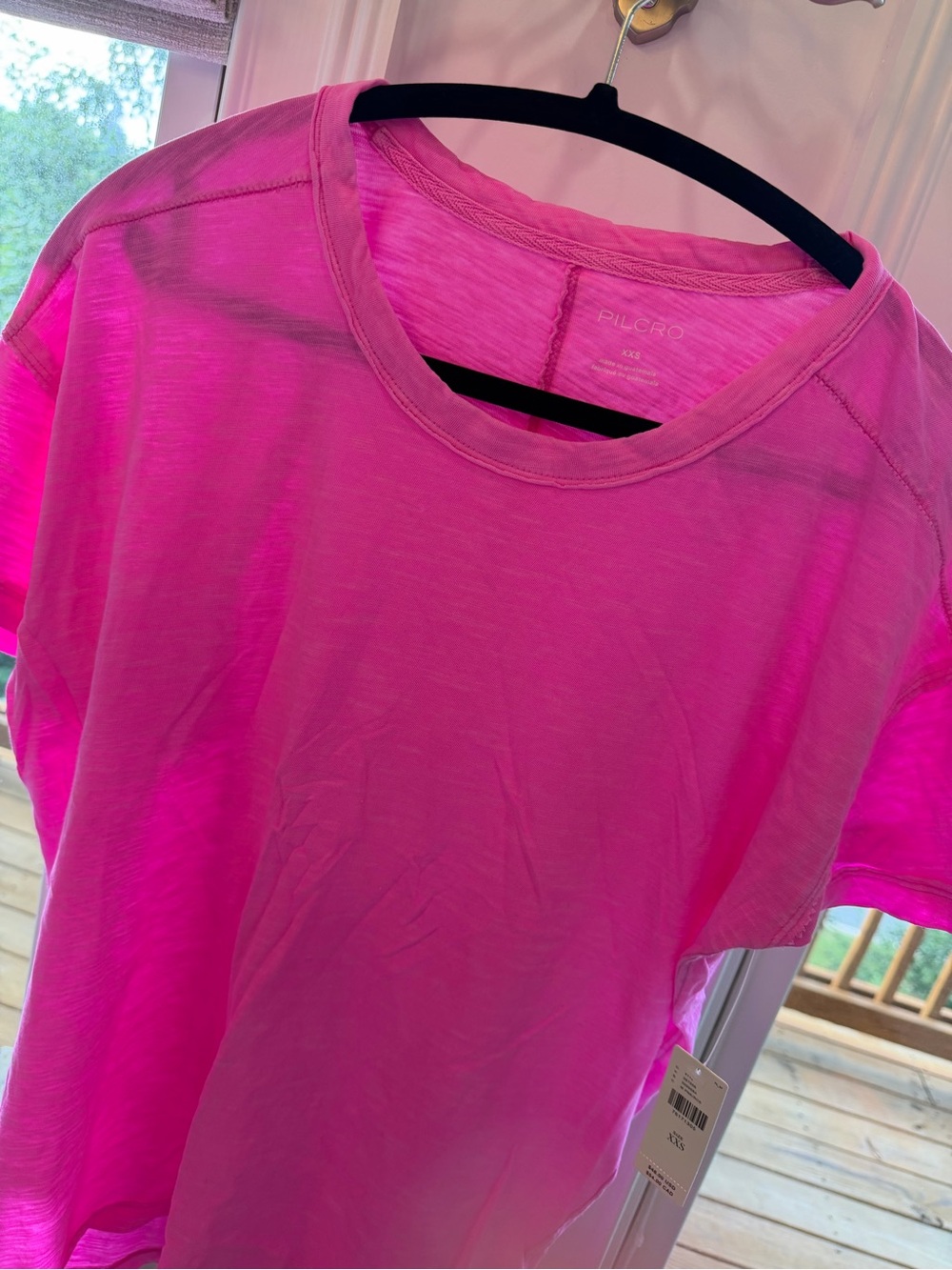 Pilcro Bright Pink Short-Sleeve Crewneck Tee